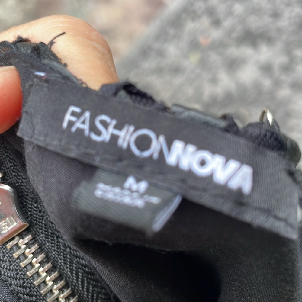 Faux Leather Three-Dimensional, Rosette Dress - image 5